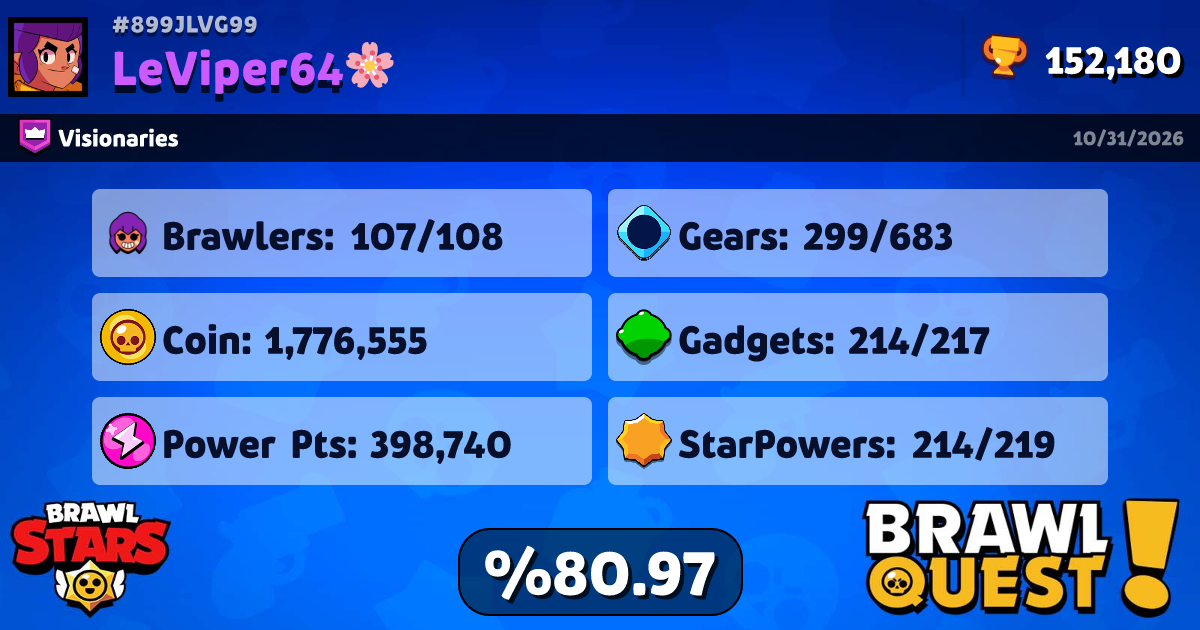Jon Skywal Profile - BrawlQuest, BrawlStars progress tracker!
